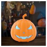 Retails for $109! Fog Machine with LED Lights, 800W Halloween Fog Maker Pumpkin Smoke Machine w/12 Colors Lights Effect for Halloween Front Porch Decor Haunted House Party Stage