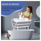 Portable Dog Bath Tub and Dog Washing Station, Collapsible Elevated Pet Tub for Bathing, Showering, Grooming, Pet Bathing Basin for Small to Medium Dogs, Cats and Other Pets (Built-in Drainage System)