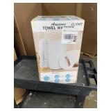 SAMEAT Heated Towel Warmers for Bathroom - Large Towel Warmer Bucket, Wood Handle, Auto Shut Off, Fits Up to Two 40"X70" Oversized Towels, White