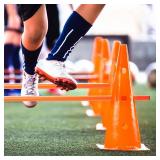 Bramble - Speed Agility Training Hurdles Set with 3 Height Levels, 12 Cones 15" & 6 Training Poles 40", Exercise Jumping Hurdles for Kids, Football Agility Poles, Dog Training Agility Equipment