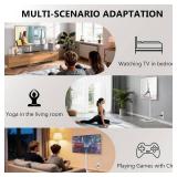 WALI Floor TV Stand with Power Outlet, Tall TV Stand Mount for 32-75 inch TVs up to 110 lbs, Swivel and Height Adjustable TV Stands with Wood Base for Bedroom, Office(TVDVD-7PW), White