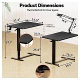 Adjustable Overbed Bedside Table with Wheels(31.2" W), Hospital Bed Table Over The Bed, Mobile Standing Desk Rolling Computer Cart, Laptop Desk with Cup Holder, Phone & Tablet Holder
