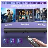 Sound Bar, 100W Sound Bar for Smart TV, Bluetooth 5.3 Soundbar, 2 in 1 Detachable Home Speaker Bass Effect, Home Theater Surround Sound, ARC/Optical/AUX/USB Connections, for TV/PC/Projectors