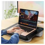 Besign LT08 Laptop Stand, Portable Lap Desk with Pillow Cushion, Fits up to 14 inch Laptop, with Anti-Slip Strip for Desk, Sofa & Bed, Black and Gray