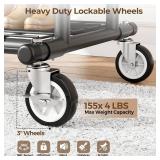 Heavy Duty Clothes Rack, Rolling Clothing Rack With Shelves Load 620 LBS, Double Rod Clothing Racks for Hanging Clothes, Portable& Adjustable Clothes Rack with Wheels,Black