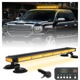 XRIDONSEN 28.4" 80 LED Amber Roof Top Strobe Light Bar Emergency Warning Flashing Safety Hazard Magnetic Double Side Traffic Advisor Lights for Plow/Tow Trucks Construction Vehicles Wreckers Pickup