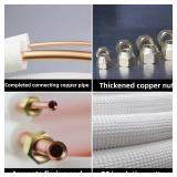 Retails for $166! 33 Ft Mini Split Line Set,Air Conditioning Copper Tubing Pipe Extension,1/4" & 3/8" 3/8" PE Thickened for AC and Heating Equipment Insulated with Nuts. (1/4+3/8)