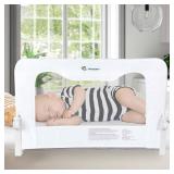 TotCraft Bed Safety Rails for Toddlers - Bed Rail Guard for Queen, King, Full Szie, Twin Mattress Bed (White, 35.5W*23.5H Inch (Regular Extra Tall))