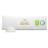 Coop Home Goods Original Adjustable Body Pillow, 20x54 Long Pillow for Back, Shoulder, Hip and Knee Support, Side Sleeper Body Pillows for Adults with Memory Foam & Washable Cover