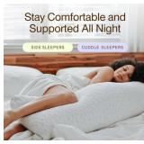 Coop Home Goods Original Adjustable Body Pillow, 20x54 Long Pillow for Back, Shoulder, Hip and Knee Support, Side Sleeper Body Pillows for Adults with Memory Foam & Washable Cover