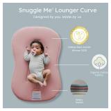 Retails for $120! Snuggle Me Baby Lounger Curve (0-6 Months) - Premium Organic Cotton with Foam Core, Machine-Washable Cover, Buttery-Soft & Breathable Infant Lounger with Travel Bag (30 in x 20 in x 