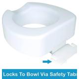 Carex Toilet Seat Riser With Quick-Lock, Raised Toilet Seat Adds 4 Inches of Height to Toilet - Toilet Seat Lifter With 300 Pound Weight Capacity, Slip-Resistant