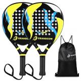 Retails for $107! Padel Racket Palas de Padel raqueta Lightweight for Women Female Players Teardrop Shape, Soft EVA Core, Fiberglass Surface, Beginner to Intermediate Arm Friendly All Round Racquet 38