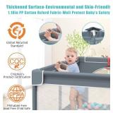 Baby Playpen, 79" X 63" Large Baby Playard Playpen for Babies and Toddlers, Play Pens for Indoor & Outdoor with 50 Ocean Balls, Anti-Fall Sturdy Safety Play Pen Play Yard with Soft Breathable Mesh