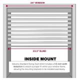 Lotus & Windoware Cordless, 2 Inch Faux Wood Blind, 25" Wide x 60" Long, Window Blinds, Blinds & Shades, Blinds for Indoor Windows, Embossed, Bright White