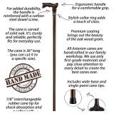 Asterom Handcrafted Ergonomic Wooden Walking Cane for Men and Women - Stylish Men