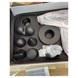 Retails for $169! Sharper Image Deep Tissue Percussion Massage Gun, Powerboost Pro+ Hot & Cold Rechargeable Handheld Massager, 6 Adjustable Speeds, 6 Attachment Heads & Carrying Case, Muscle Pain Reli