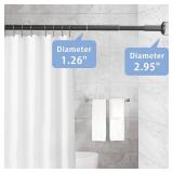 Tension Curtain Rod, 51-86 Inch,Spring Shower Tension Curtain Rod, Closet Rod, for Windows or Shower, Easy to Install, No Drilling, No Rust, for Bathroom, Rod Diameter 1.26 Inches, Black,Umimile
