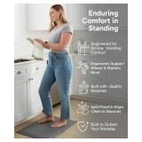 Ophanie Kitchen mats for Floor, Kitchen Rugs, 20x32 Anti Fatigue Standing Cushioned Mat, Waterproof, Comfort Ergonomic mat for Office, Home, Sink, 3/4 inch Thick Memory Foam Grey Non-Slip Bottom