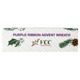 Purple Ribbon Advent Wreath by Vermont Christmas Company - Durable Construction - 11" Diameter - Traditional Advent Wreath Candle Holder