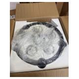 Retails for $160! Farmhouse Chandelier Lighting Round 5 Lights Black with Glass Shade Ceiling Hanging Vintage Rustic Light Fixture for Dining Room Living Room Foyer Porch Kitchen Island