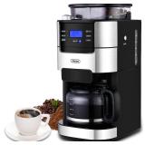 Retails for $150! Gevi 10-Cup Coffee Maker with Built-in Burr Grinder, Programmable Timer, 1.5L Water Tank, Reusable Filter & Warming Plate Drip Coffee Machine for Fresh Ground Coffee