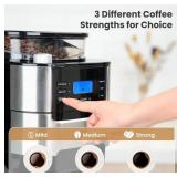 Retails for $150! Gevi 10-Cup Coffee Maker with Built-in Burr Grinder, Programmable Timer, 1.5L Water Tank, Reusable Filter & Warming Plate Drip Coffee Machine for Fresh Ground Coffee