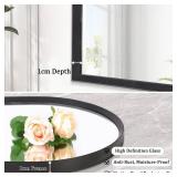 Arch Bathroom Mirror, Wall Mounted Mirror, Black Vanity Wall Mirror Metal Frame Home Decor for Bedroom, Entryway, Living Room 20"x16"