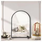 Arch Bathroom Mirror, Wall Mounted Mirror, Black Vanity Wall Mirror Metal Frame Home Decor for Bedroom, Entryway, Living Room 20"x16"