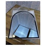 Arch Bathroom Mirror, Wall Mounted Mirror, Black Vanity Wall Mirror Metal Frame Home Decor for Bedroom, Entryway, Living Room 20"x16"