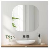 VASUHOME Frameless Bathroom Mirror, 24 x 24 Inch Wall Vanity Mirror, Large Wall Mounted Mirrors for Bathroom, Living Room, Bedroom, Entryway