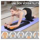 Pilates Reformer Board Set - 2025 Foldable 8-in-1 Pilates Machine for Full Body Workouts, Ab Core Trainer with Resistance Bands, Portable Home Pilates Equipment for Women & Men