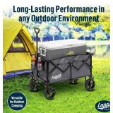Lapp Wagons 39" Extra-Long Collapsible Folding Wagon Cart, Heavy-Duty 360 lb Utility Wagon with Wheels, Foldable Beach Wagon for Camping, Garden, Grocery, Sports, Outdoor Gear Grey