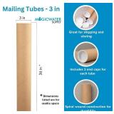 MagicWater Supply Mailing Tube - 3 in x 36 in - Kraft - 2 Pack - for Shipping and Storage of Posters, Arts, Crafts, and Documents