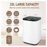 Towel Warmer for Bathroom, 23L Large Towel Warmers, Heated Towel Warmer Bucket with LED Display, 3 Heating Modes, 20/40/60 Min, Auto Shut Off, Child Lock, Black