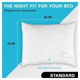 Xtreme Comforts Bed Pillows for Sleeping (2 Pack) | Adjustable Shredded Memory Foam Pillows with Removable Cooling Cover | Fluffy Pillows Support for Side, Back & Stomach Sleepers - Standard Size