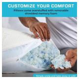 Xtreme Comforts Bed Pillows for Sleeping (2 Pack) | Adjustable Shredded Memory Foam Pillows with Removable Cooling Cover | Fluffy Pillows Support for Side, Back & Stomach Sleepers - Standard Size