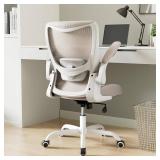 Retails for $150! Office Chair, Ergonomic Desk Chair with Adjustable Lumbar Support and Flip up Armrest, Breathable Mesh Computer Chair for Home Office, Khaki