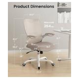 Retails for $150! Office Chair, Ergonomic Desk Chair with Adjustable Lumbar Support and Flip up Armrest, Breathable Mesh Computer Chair for Home Office, Khaki