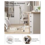Retails for $150! Office Chair, Ergonomic Desk Chair with Adjustable Lumbar Support and Flip up Armrest, Breathable Mesh Computer Chair for Home Office, Khaki