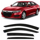 2018-2022 Tape-On Dark Tinted Side Window Visor Deflectors for Honda Accord Sedan 10th Gen LX EX-L Sport Touring Rain Guards 2019 2020 2021 For Honda Accord 2018-2022