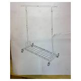 HOKEEPER Clothes Rack Collapsible Clothing Garment Rack Capacity 525LBS Clothing Racks on Wheels Heavy Duty Rolling Clothes Rack for Hanging Clothes for bedroom, Commercial, White 22"D x 75"W x 71"H