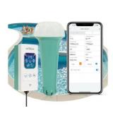 Retails for $169! Smart Pool Water Monitor, All in One App-Controlled Water Quality Tester for Pools & Spas Monitoring pH, ORP, CL, EC, TDS, Salinity, Temp Real-Time Water Quality Analyzer