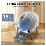 Retails for $200! Cumrige Self Cleaning Litter Box, Large Capacity Automatic Cat Litter Box Self Cleaning for Cats, App Control,Safety Protection, 2 Roll Garbage Bags,White & Grey