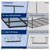 Retails for $138! FLEXIMOUNTS 4x8 Overhead Garage Storage Rack, Adjustable Organization System, Heavy-Duty Metal Ceiling Racks, 750lbs Weight Capacity, Black, Classic Series