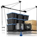 Retails for $180! FLEXIMOUNTS GL1 Overhead Garage Lifting Storage Rack, 4x4 Ft Heavy-Duty Metal Garage Ceiling Rack, Adjustable Organization System With 71