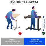 FLEXISPOT Medical Adjustable Overbed Bedside Table with Wheels Pneumatic Mobile Standing Desk Laptop Desk Rolling Computer Cart Movable Table Hospital Home Use(31.5" W x 17.7" D, Mahogany Large)