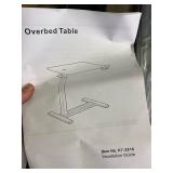 FLEXISPOT Medical Adjustable Overbed Bedside Table with Wheels Pneumatic Mobile Standing Desk Laptop Desk Rolling Computer Cart Movable Table Hospital Home Use(31.5" W x 17.7" D, Mahogany Large)