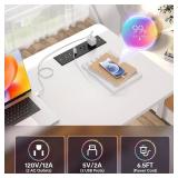 Retails for $110! Armocity Height Adjustable Standing Desk with Power Outlets, 39" Manual Stand Up Desk with Storage Shelves Small Mobile Rolling Computer Desk Portable Laptop Table with Wheels for Ho