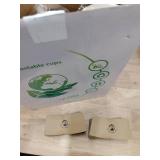 KTOB [50 pack] 12 oz Compostable Coffee Cups with Lids and Kraft Sleeves, Eco Friendly Disposable White Paper Cups Combo for Hot Beverage